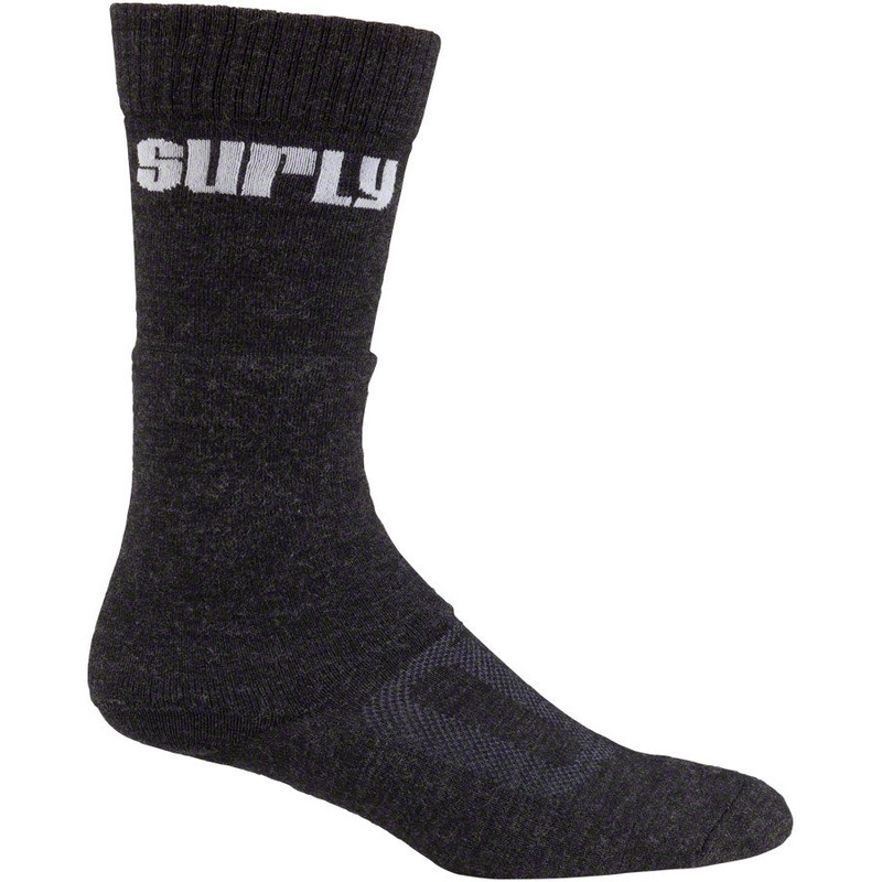 Surly Tall Logo Wool Socks – 8″ Black Small