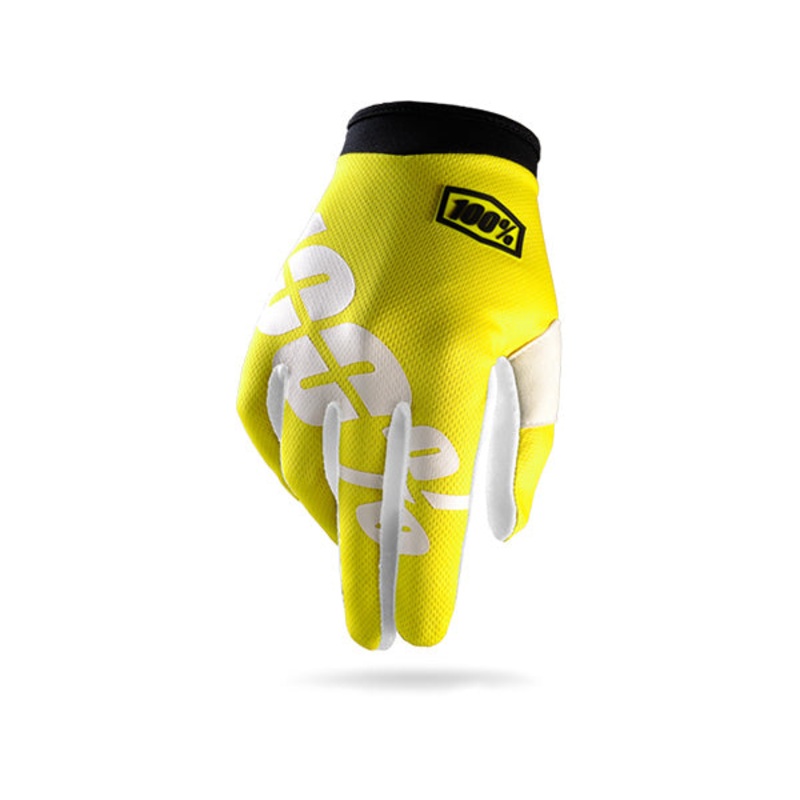 100% ITrack BMX Race Gloves-Neon Yellow