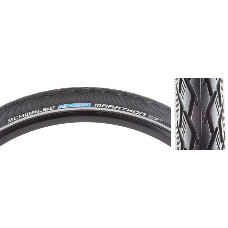 Tire Swb Marathon 26X1-3/8 Perf Twin Gn-Guard Black/Bk/Ref Endurance E25 Wire