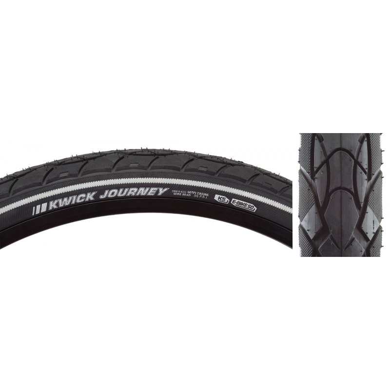 Kenda Gravel Tire Kwick Journey Sport KS 700×42 Clincher Wire TPI 55 Black/Black Reflective 212889