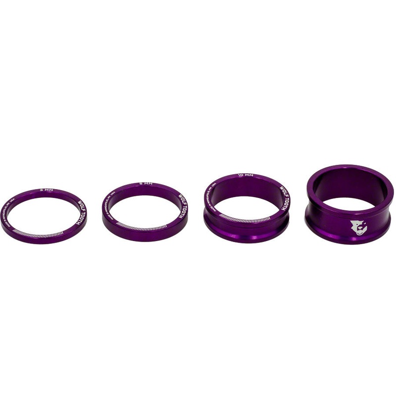 Wolf Tooth Headset Spacer Kit 3, 5, 10, 15mm, Purple