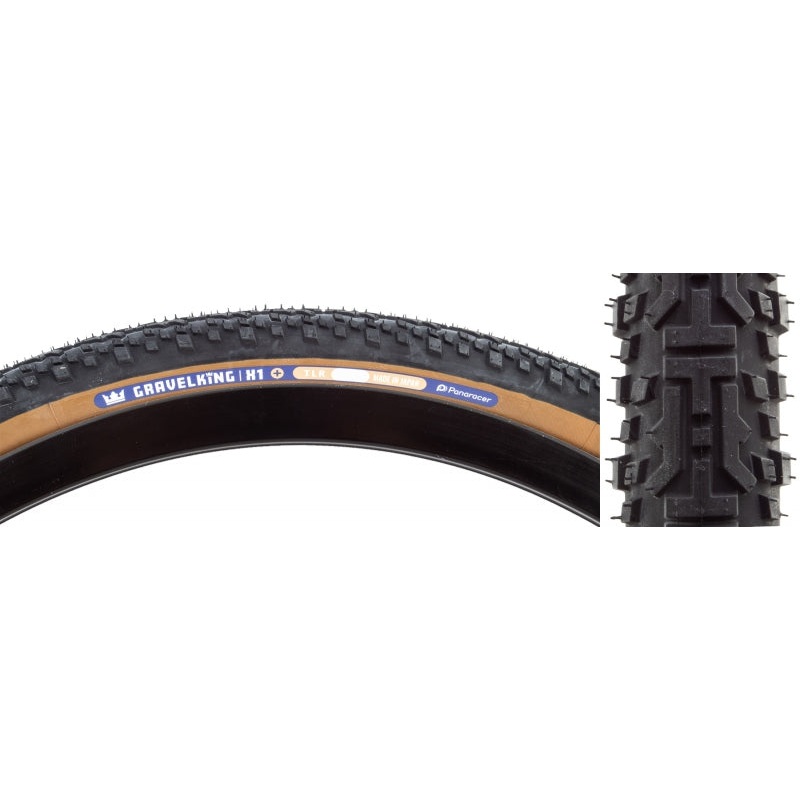Panaracer GravelKing X1 Plus Tire – 700 x 45 Tubeless Folding Black/Brown