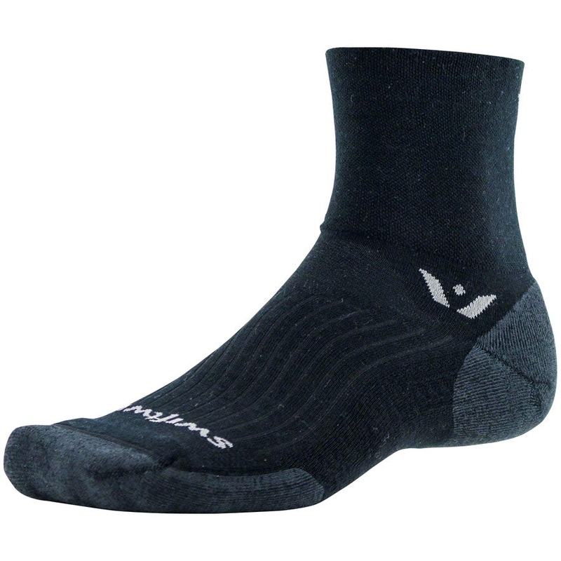 Swiftwick Pursuit Four Wool Socks – 4 inch, Black, Medium
