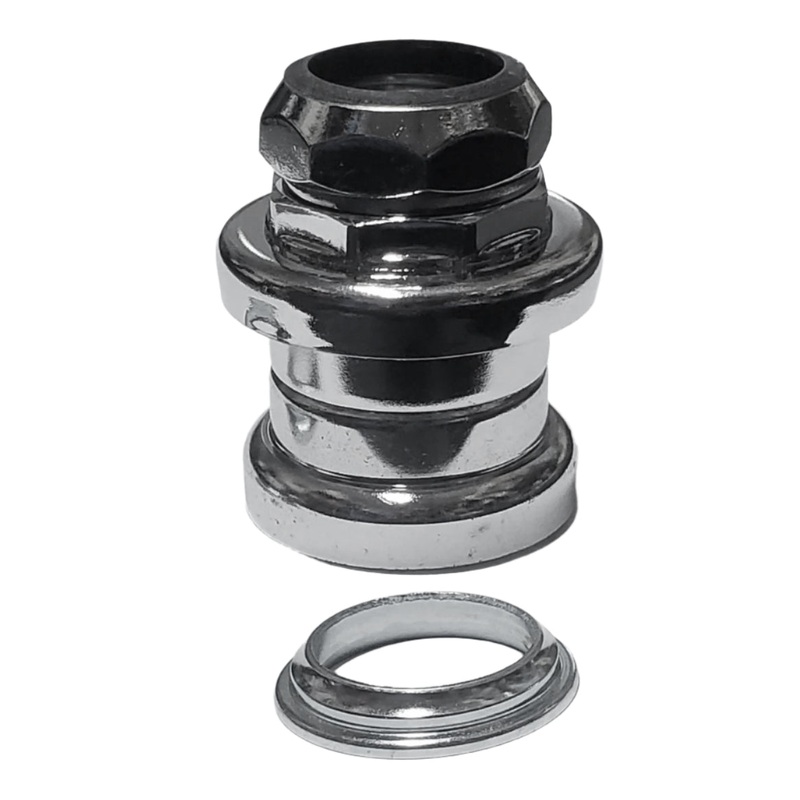 1″ to 1-1/8″ Conversion Threaded BMX Headset w/ 26.4 & 27.0mm Race – Chrome