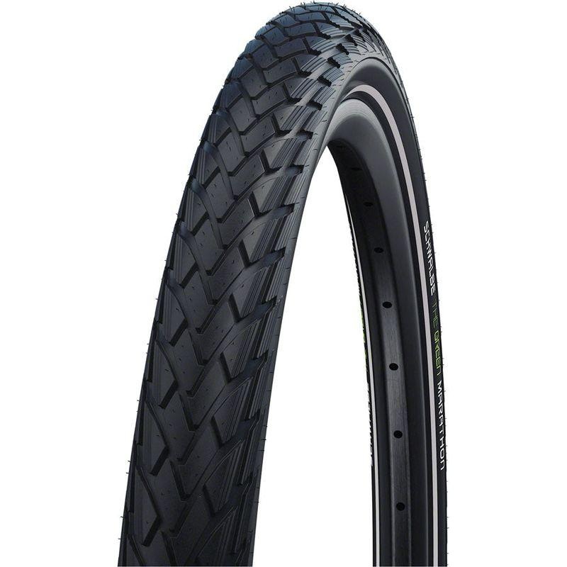 Schwalbe Green Marathon Tire – 700 x 44 Clincher Wire Black/Reflective Performance Line GreenGuard TwinSkin Addix
