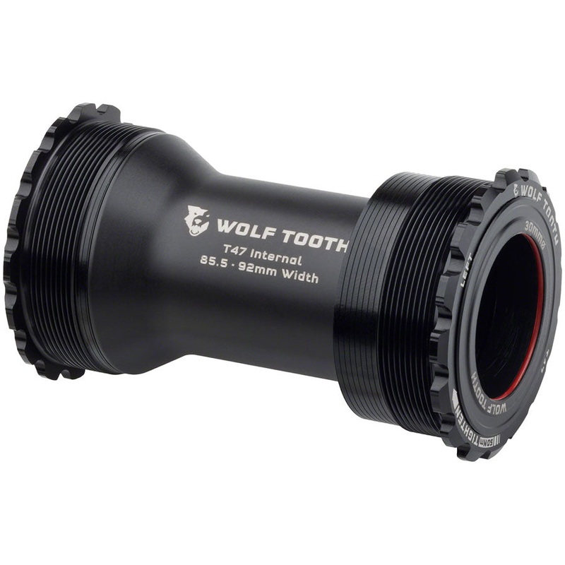 Wolf Tooth Bottom Bracket – T47 Inboard, 85.5/92mm, For 30mm Spindle, Black