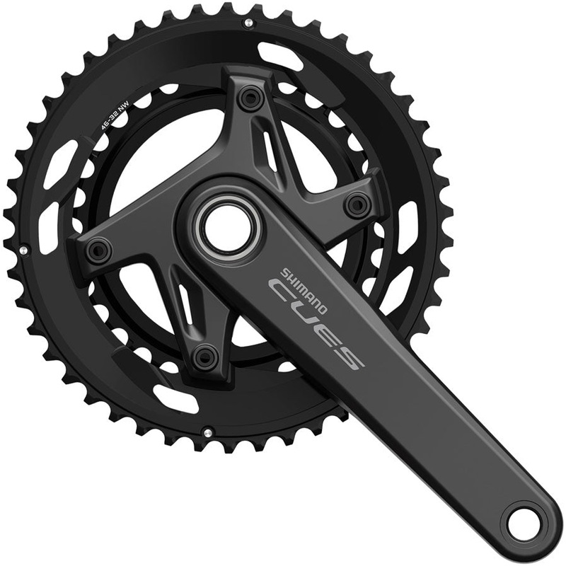 Shimano CUES FC-U6030-2 Crankset – 170mm 9/10-Speed 46/32t Asymmetric 110 BCD BLK