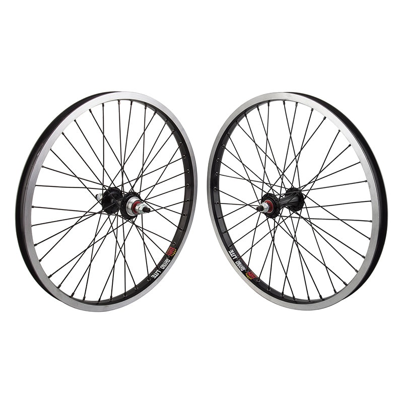 20×1.75″ Sun Rhyno Lite BMX Wheelset – Sealed – Flip/Flop – Pair – Black / Black