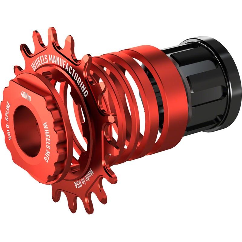 Wheels Manufacturing SOLO-SPLINE Micro Spline Single Speed Conversion Kit – 18t For Shimano Micro Spline Hub Bodies Red