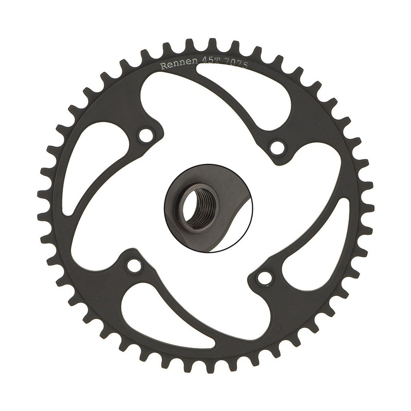 Rennen – 4 Bolt 104mm BCD Threaded Chainring – Black