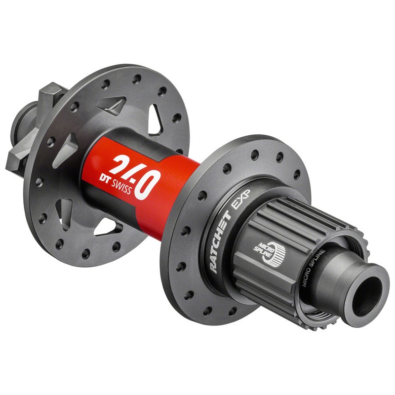 DT Swiss 240 EXP Rear Hub – 12 x 148mm 6-Bolt Micro Spline BLK/Red 32H 36pt