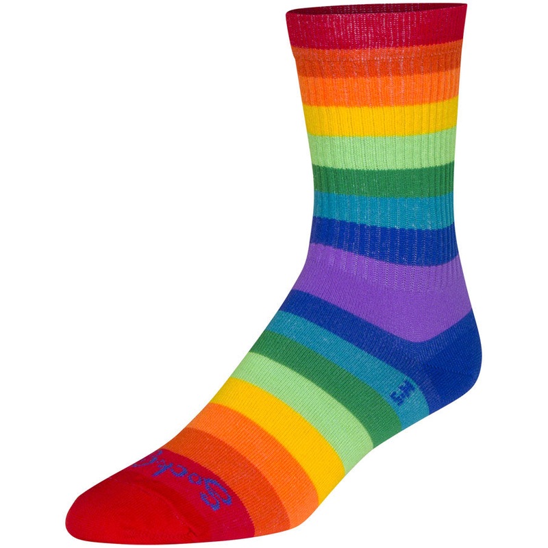 SockGuy Crew Fabulous Socks – 6″ Rainbow Small/Medium