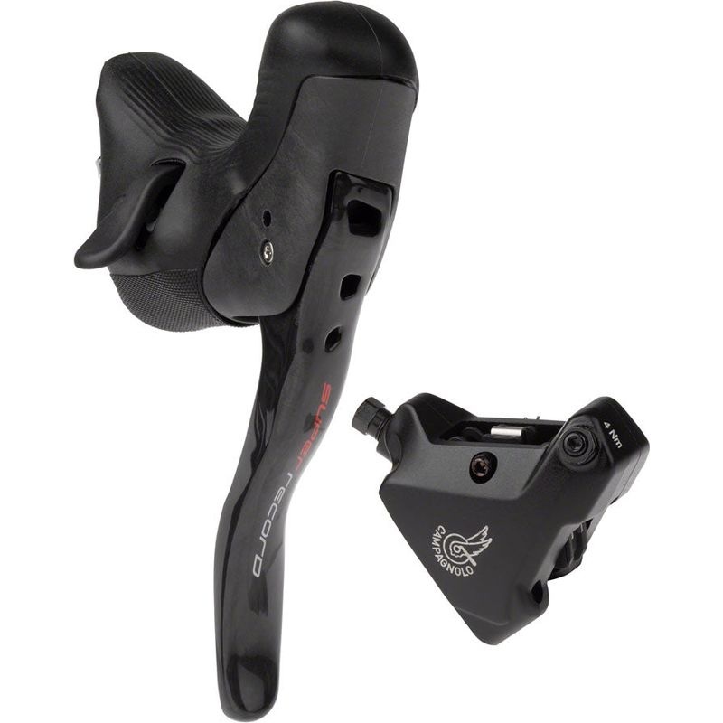 Campagnolo Super Record Ergopower EPS Hydraulic Brake/Shift Lever and Disc Caliper – Left/Front 12-Speed 140mm Flat Mount Caliper Black