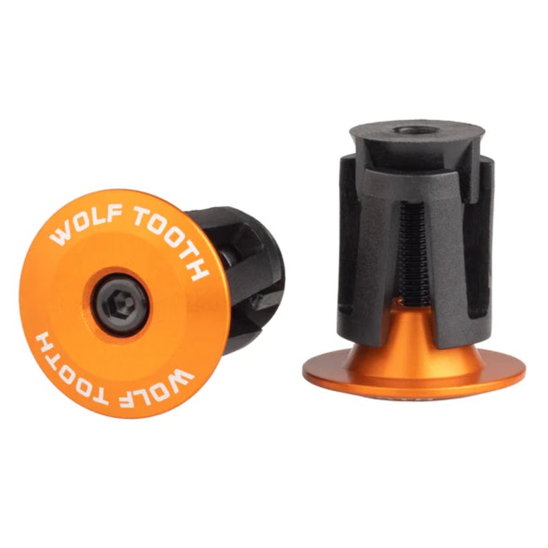 Wolf Tooth Components Alloy Bar End Plugs – Orange