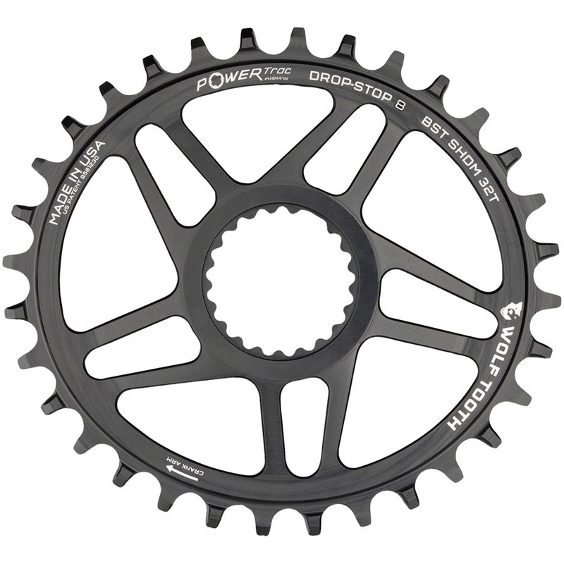 Wolf Tooth Elliptical Direct Mount Chainring – 32t, Shimano Direct Mount, Drop Stop B, Boost, 3mm Offset, Black