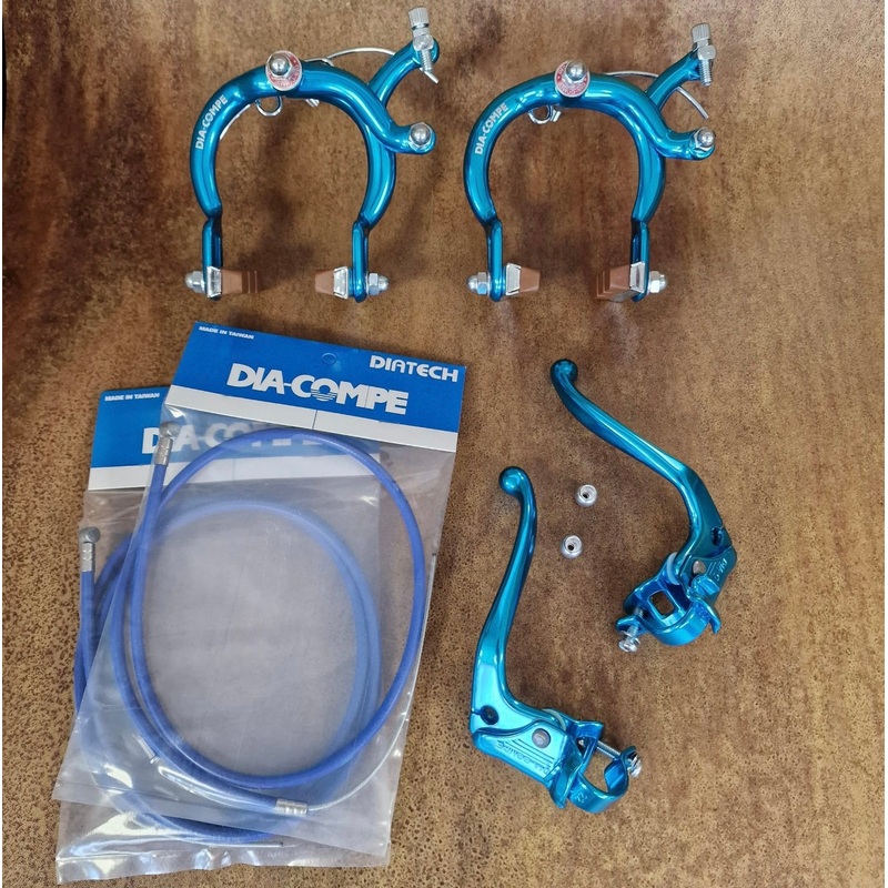 Dia-Compe MX890 / 132MT45 Complete Brake Kit Blue