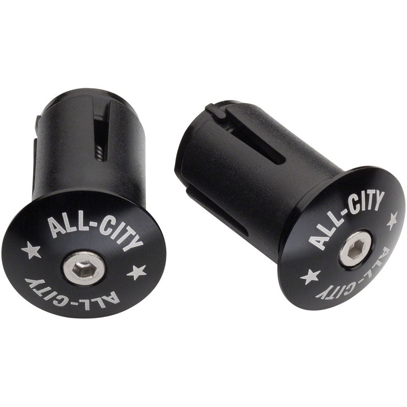 All-City Locking Handlebar End Plugs, Black