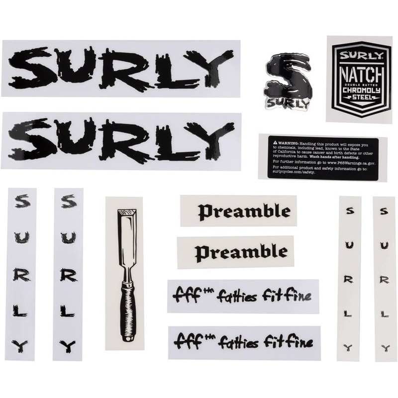 Surly Preamble Decal Set – Black