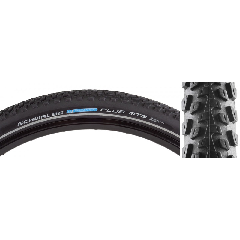 Tire Swb Marathon Plus Mtb 29X2.25 Perf Twin Sm-Guard Black/Bk/Ref Dual E50 Wire