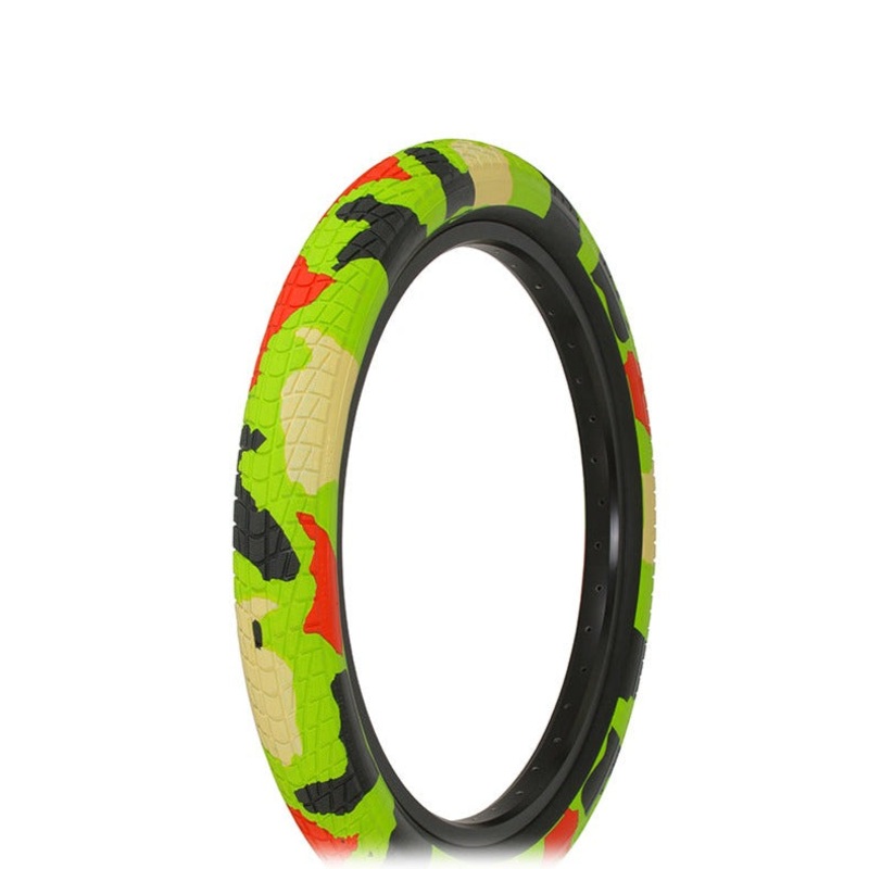 20×2.35 Ralson Contact BMX tire – Jungle Camo 1 (Bright Green/Red/Black/Tan)