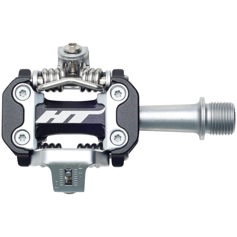 HT Components M2 Pedals – Dual Sided Clipless, Aluminum, 9/16″, Black
