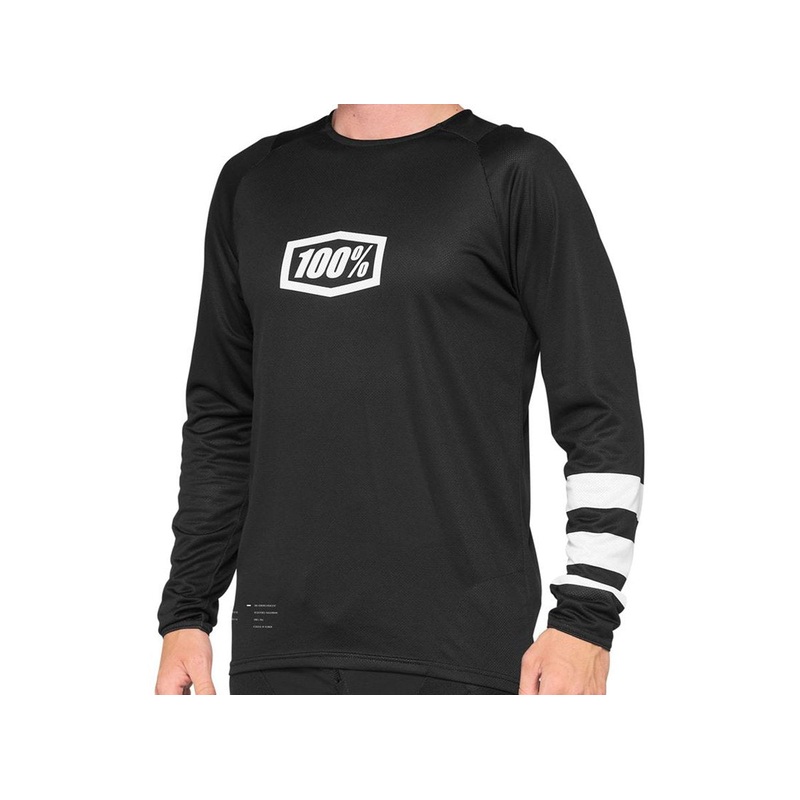 100% R-Core Long Sleeve MTB Jersey – Black-White