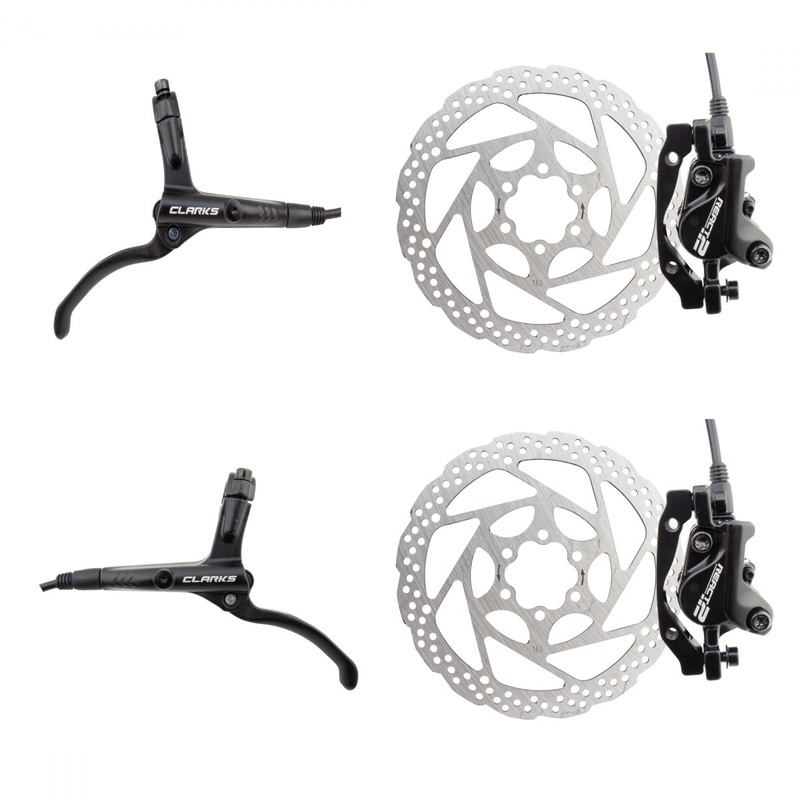 Clarks React 2 Hydraulic Disc Brake Kits  Premium MTB & Hybrid Compatible, 160/180mm Mineral Oil, Dual Piston, Easy Install, Versatile Mounts
