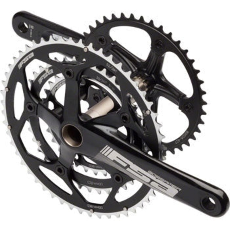 Full Speed Ahead Gossamer Tandem Rear Crankset – 172.5mm 10-Speed 52/39/30t 130/74 BCD Full Speed Ahead MegaExo Spindle Interface BLK
