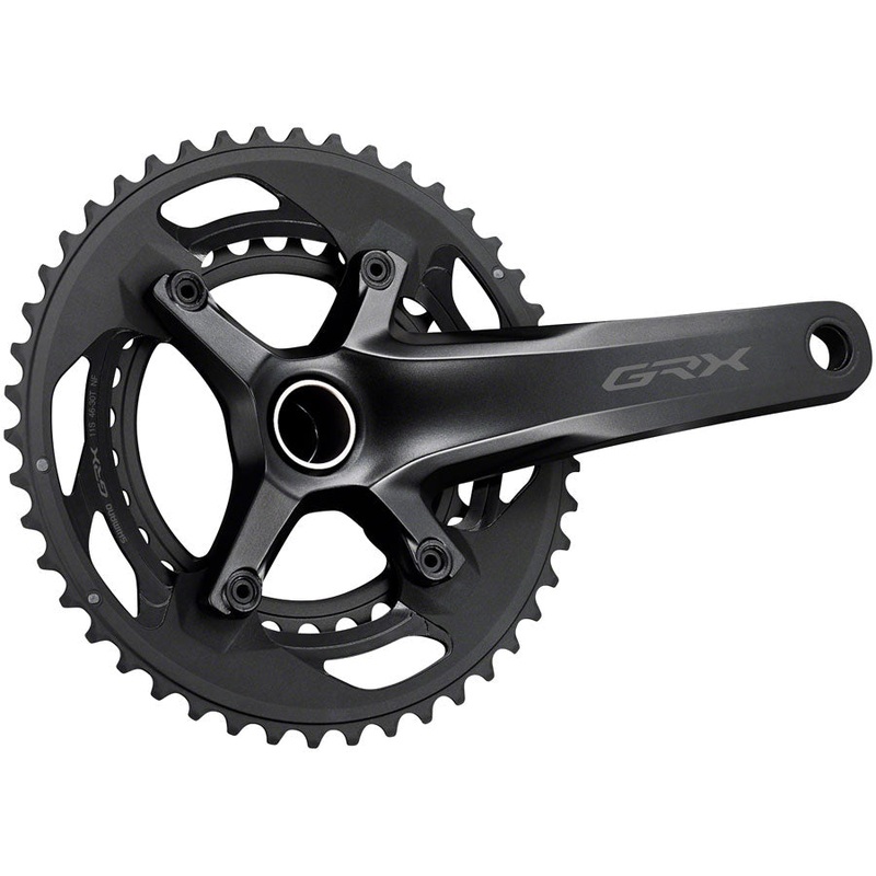 Shimano GRX FC-RX600-10 Crankset – 165mm 10-Speed 46/30t 110/80 BCD Hollowtech II Spindle Interface BLK