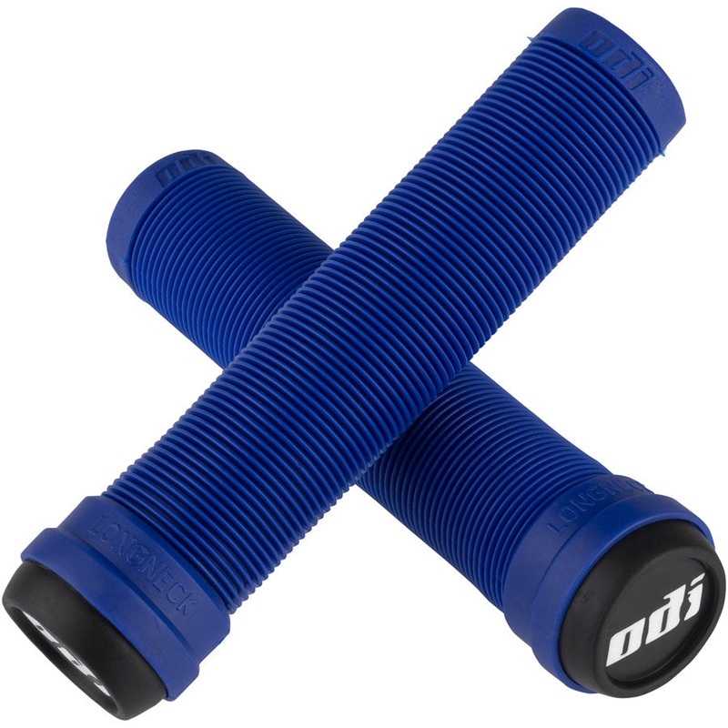 ODI Longneck Grips Flangeless Soft Muchroom Rib Pattern 135mm Length: Blue