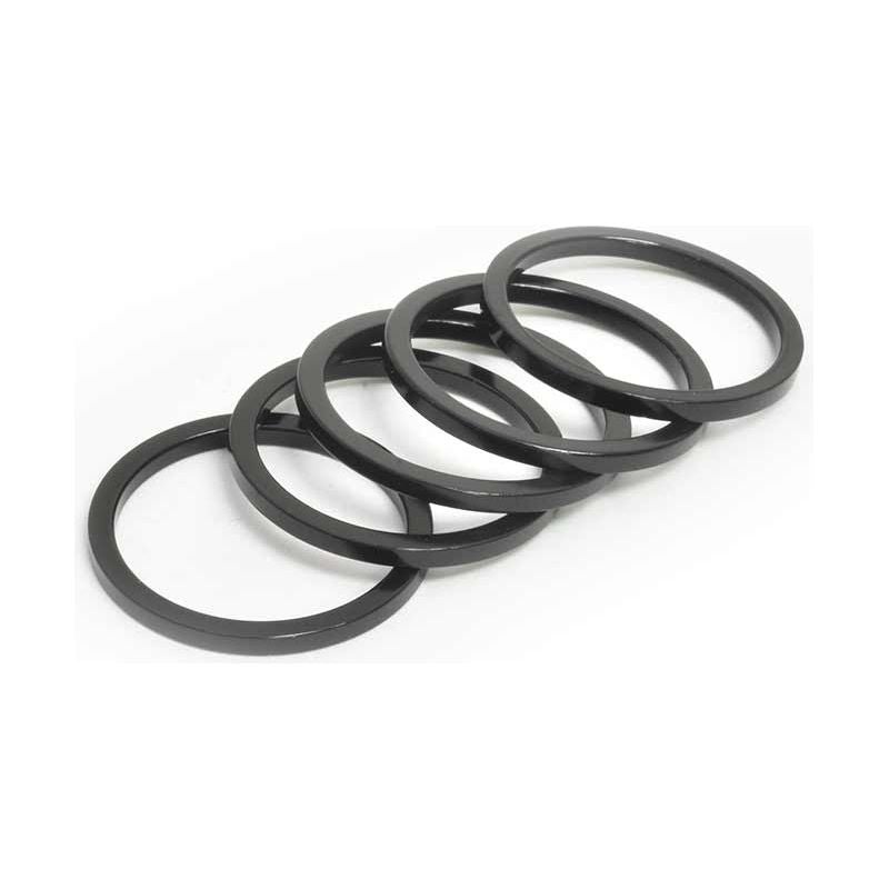 Wheels Manufacturing Aluminum Headset Spacer – 1-1/8 2.5mm Black 5-pack
