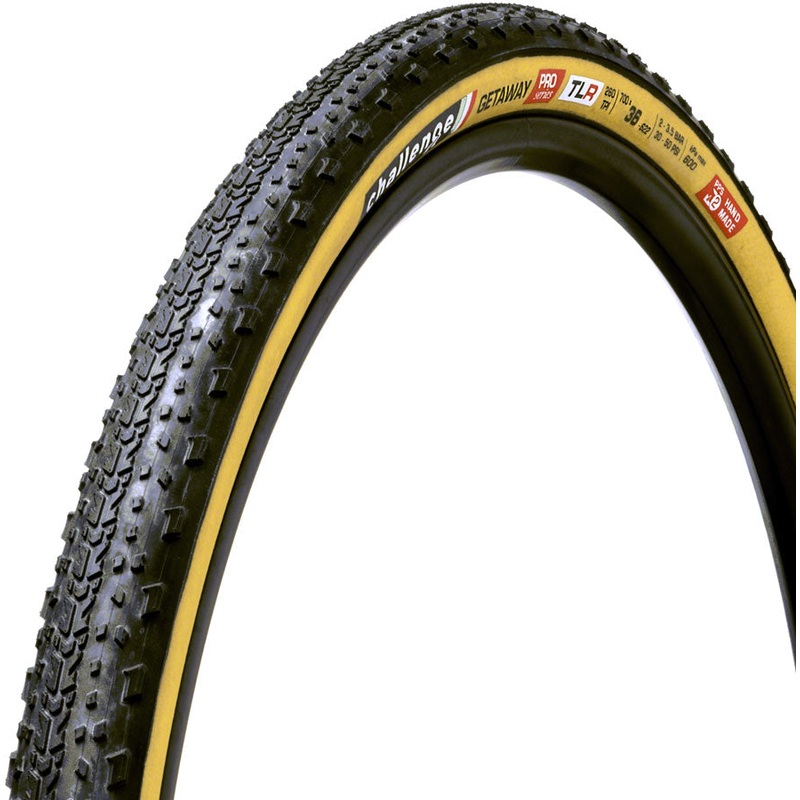 Challenge Getaway Pro Tire – 700 x 36, Tubeless, Folding, Black/Tan, Handmade
