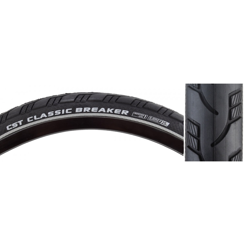 Cst Premium Classic Breaker 26×13/8 Clincher Wire TPI 65 Black/Black Reflective TB54825000
