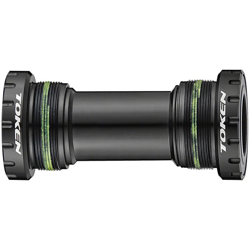 Token TK877ITA Threaded Bottom Bracket – Italian, Shimano HollowTech II, Black