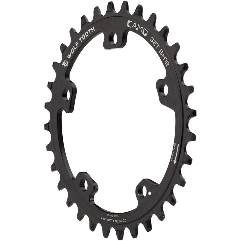 Wolf Tooth CAMO Aluminum Chainring – 32t Wolf Tooth CAMO Mount Requires 12-Speed Hyperglide+ Chain BLK