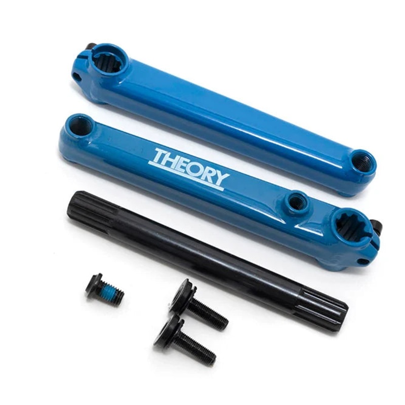 Theory Conserve 3-Piece BMX Crank w/ X-Long 175mm Spindle – 175mm – Blue