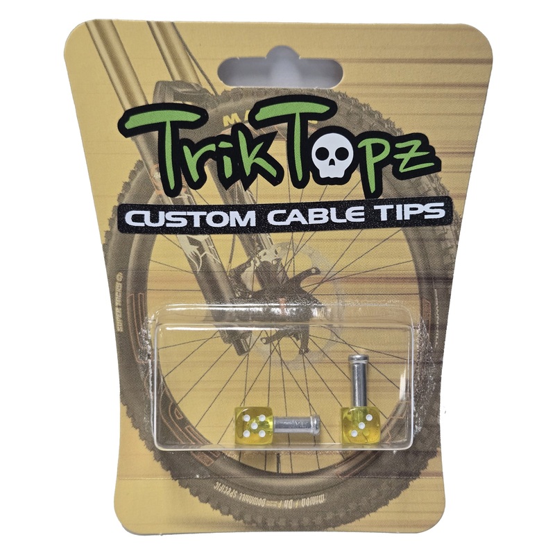 Trik Topz Dice Cable Tips – Pair – Clear Yellow