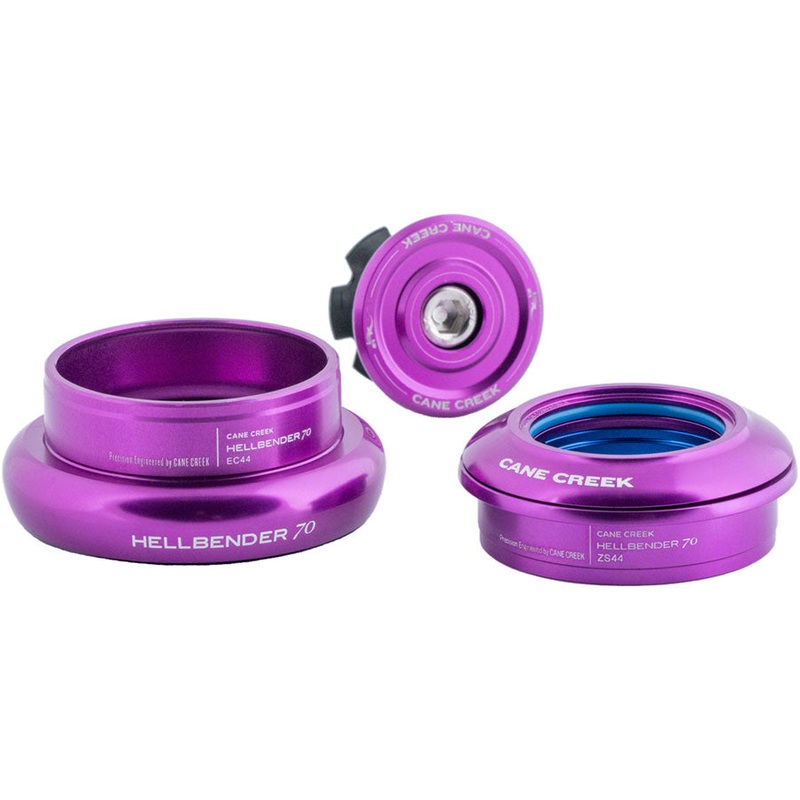 Cane Creek Hellbender 70 Headset – ZS44/28.6/H8 Upper | EC44/40 Lower Tapered Purple