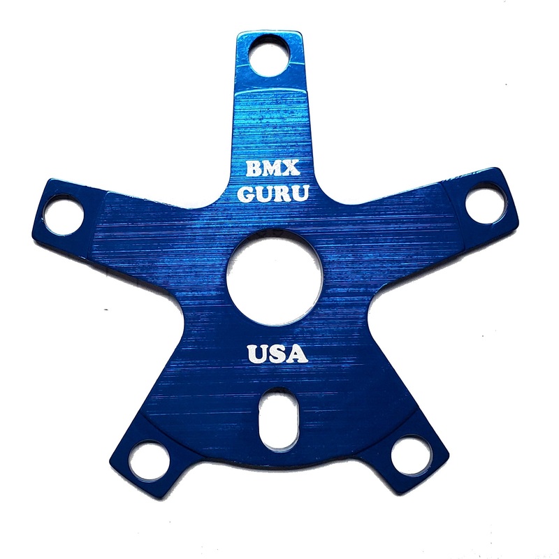 BMXGuru Aluminum BMX Flat-Top Spider – 110mm – Blue – USA Made