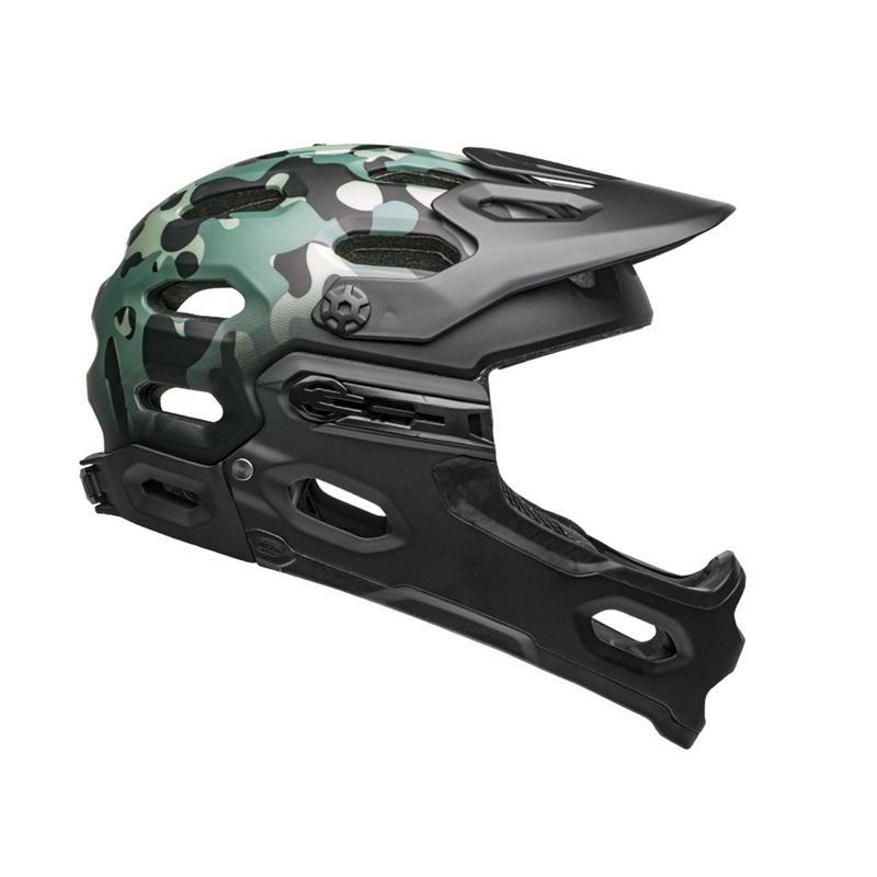 Bell Super 3R MIPS Full Face Helmet – Matt Black-Dark Green-Oak – 2019