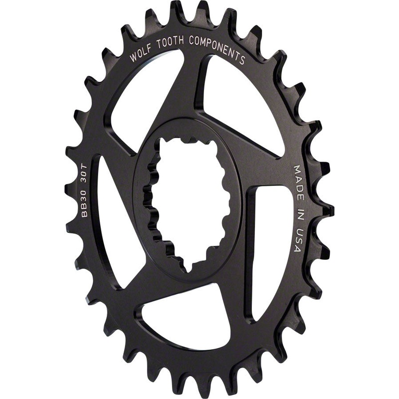 Wolf Tooth 32t DM Drop-Stop Chainring for SRAM BB30 Short Spindle Cranks, Black