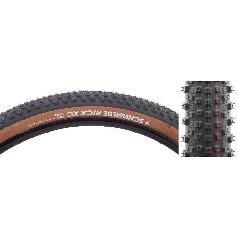 Schwalbe Rick XC Pro Tire – 29 x 2.40 Tubeless Folding BLK/Transparent Evolution Line Pro Addix SpeedGrip