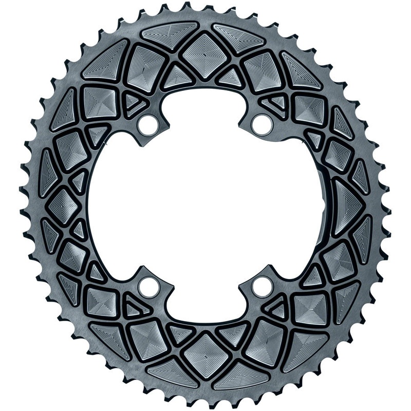 absoluteBLACK Premium Oval 110 BCD Road Outer Chainring Shimano Dura-Ace 9100 – 50t 110 Shimano Asymmetric BCD 4-Bolt Gray