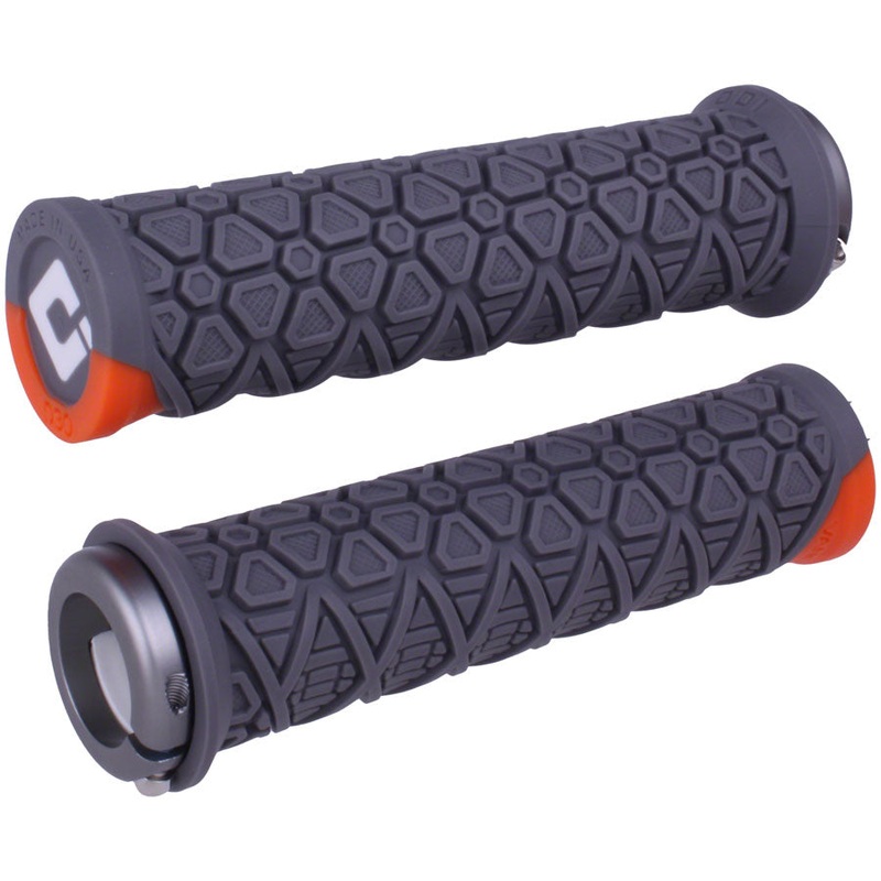 ODI Vanquish Grips – Graphite/Orange, Lock-On