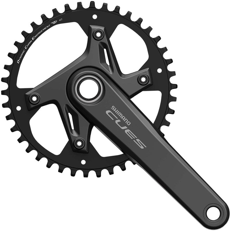 Shimano CUES FC-U6040-1 Crankset – 172.5mm 9/10/11-Speed 42t Asymmetric 110 BCD Hollowtech II Crankarms BLK