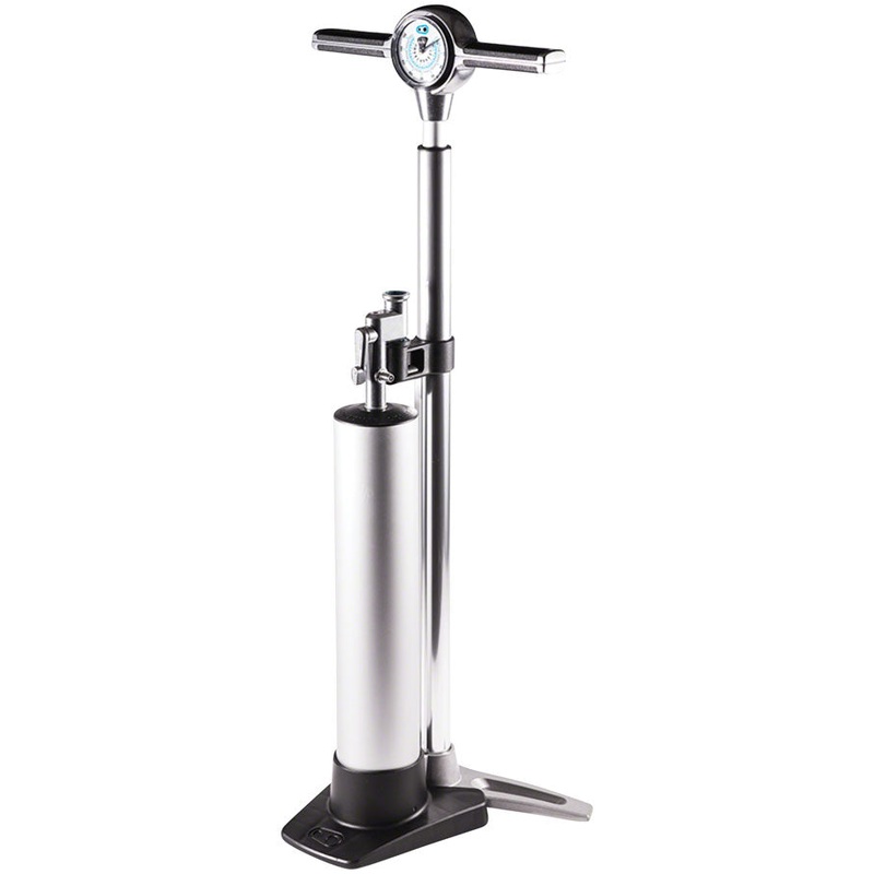 Crank Brothers Klic Floor Pump: Analog Gauge Compression Canister