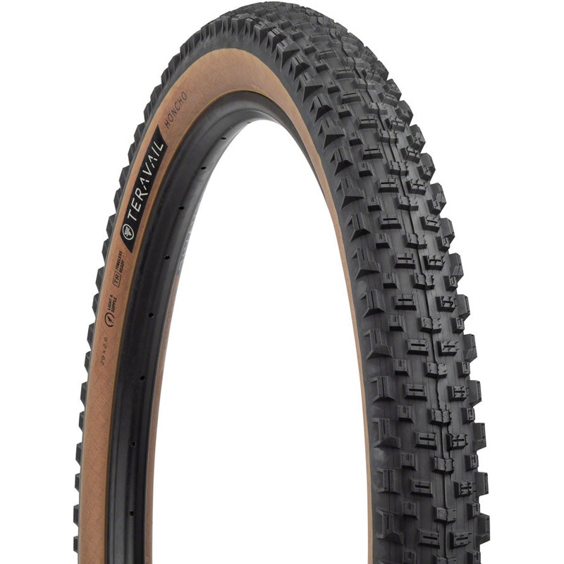 Teravail Honcho Tire – 29 x 2.6 Tubeless Folding Tan Durable Grip Compound