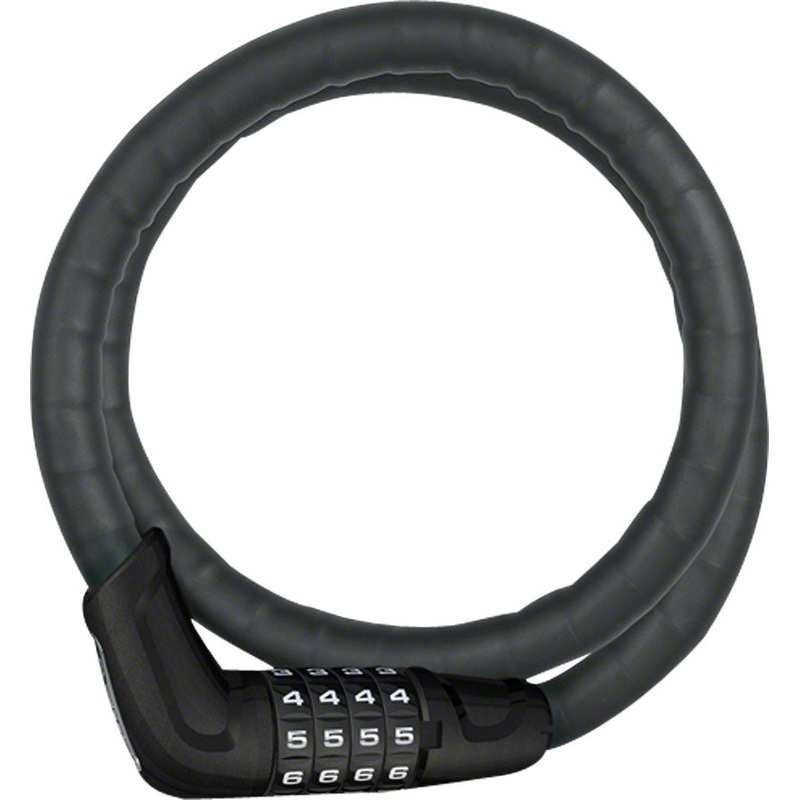 ABUS Tresorflex 6615 Combination Coiled Cable Lock 120cm x 15mm With Mount BLK