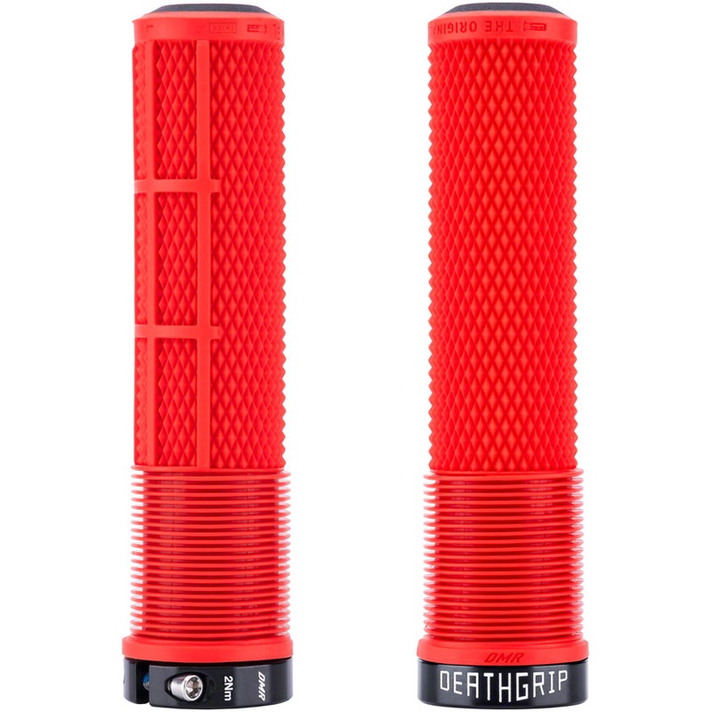 DMR DeathGrip 2 Flangeless Grips – Thick, Lock-On, Red