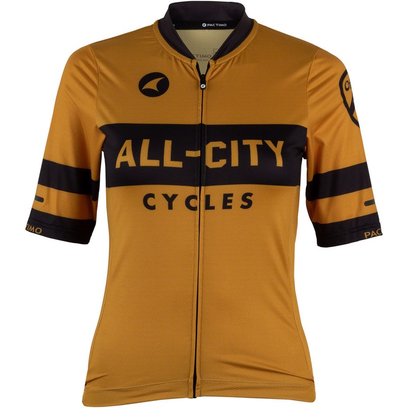 All-City Classic Logowear Women’s Jersey – Mustard Brown, Black, Large